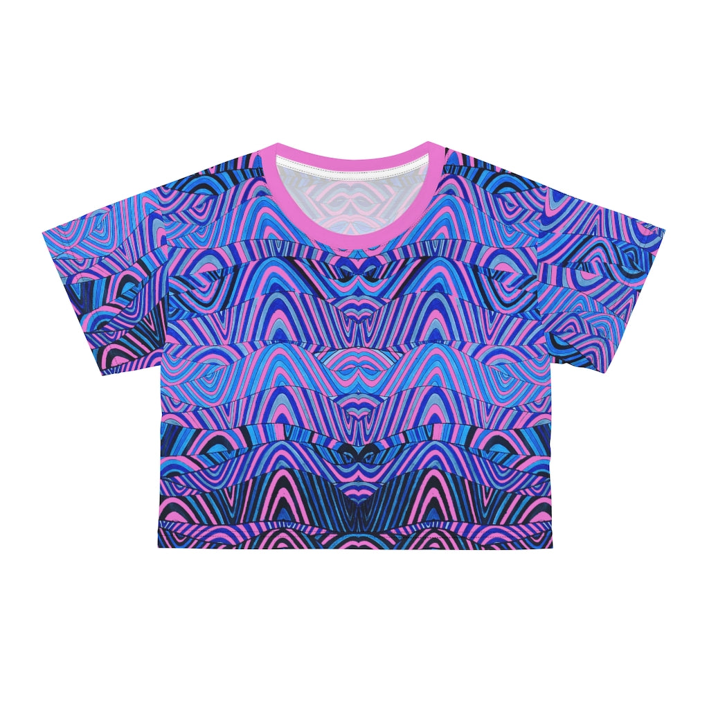 Rose Sonic AOP Crop Tee