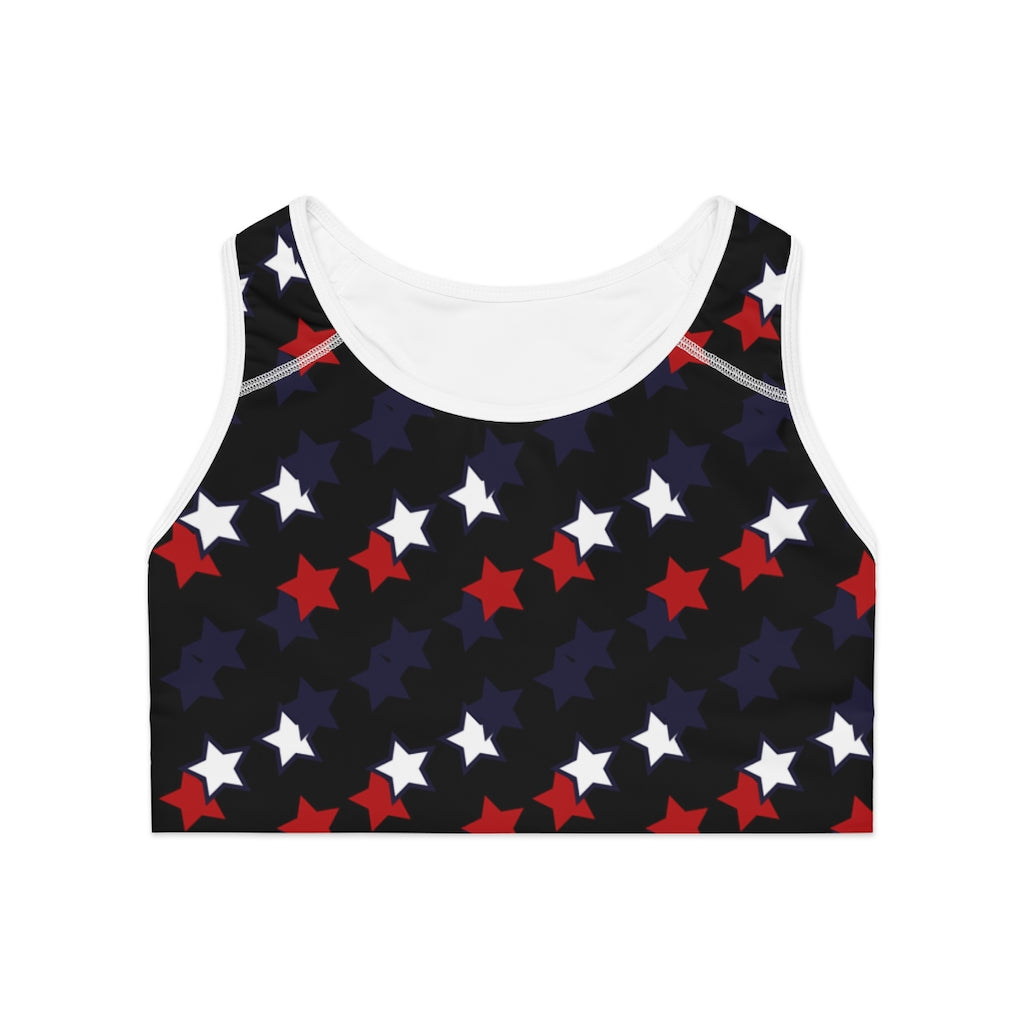 Black Star Print (AOP) Sports Bra