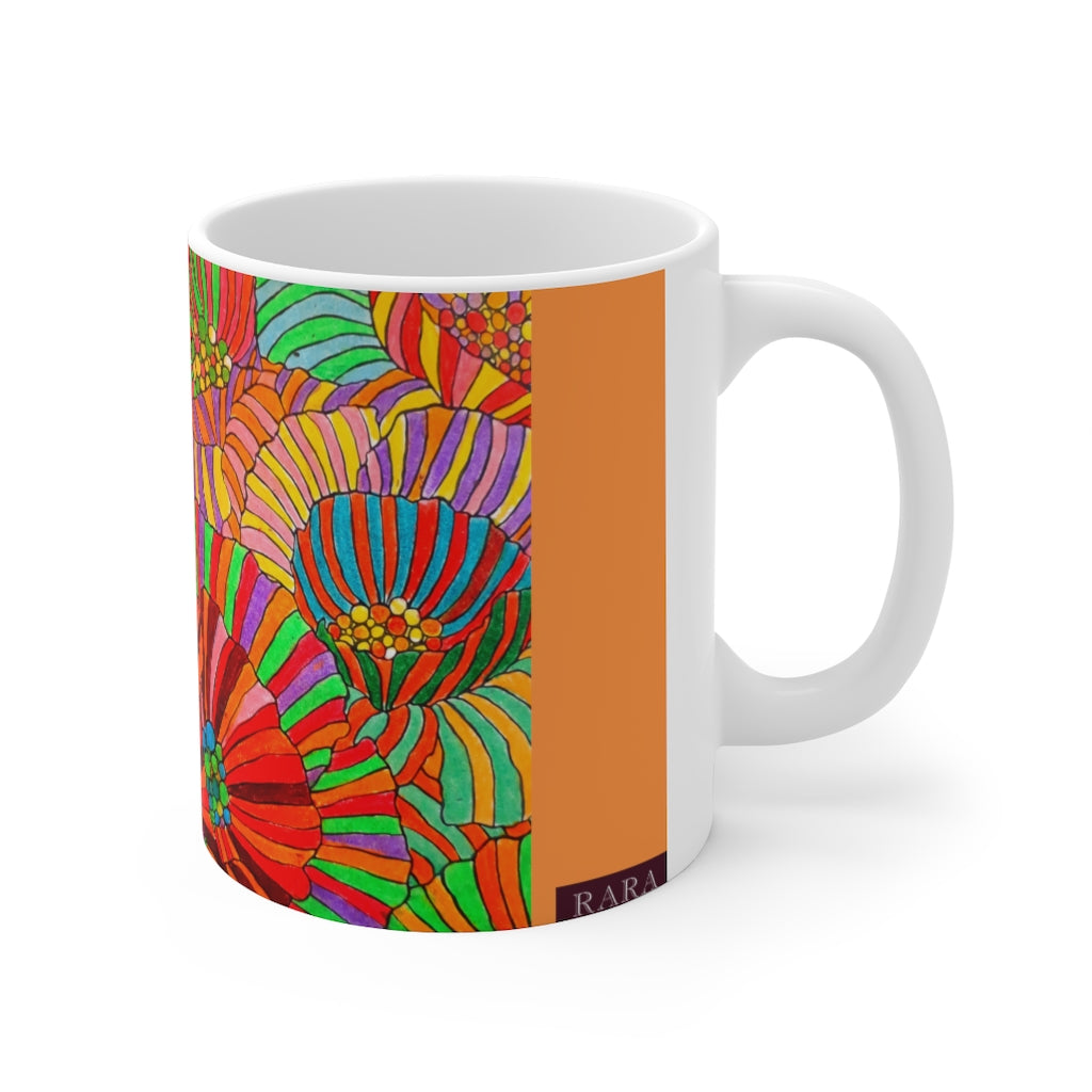 Wild Flower Spiced Orange Ceramic Mug 11oz