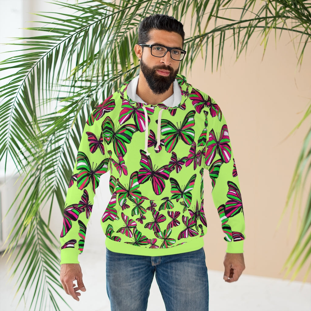 Butterflies Pullover Lime Hoodie