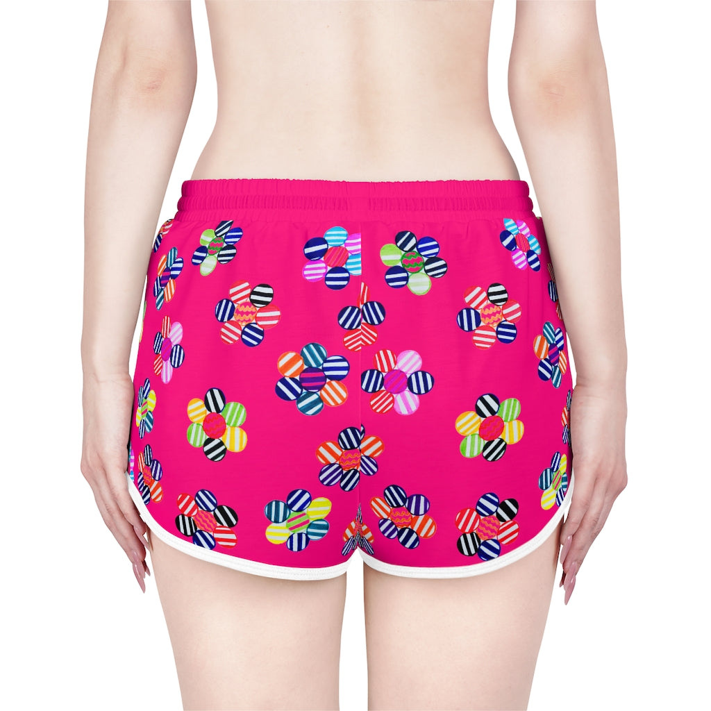 Hot Pink Candy Florals Relaxed Shorts
