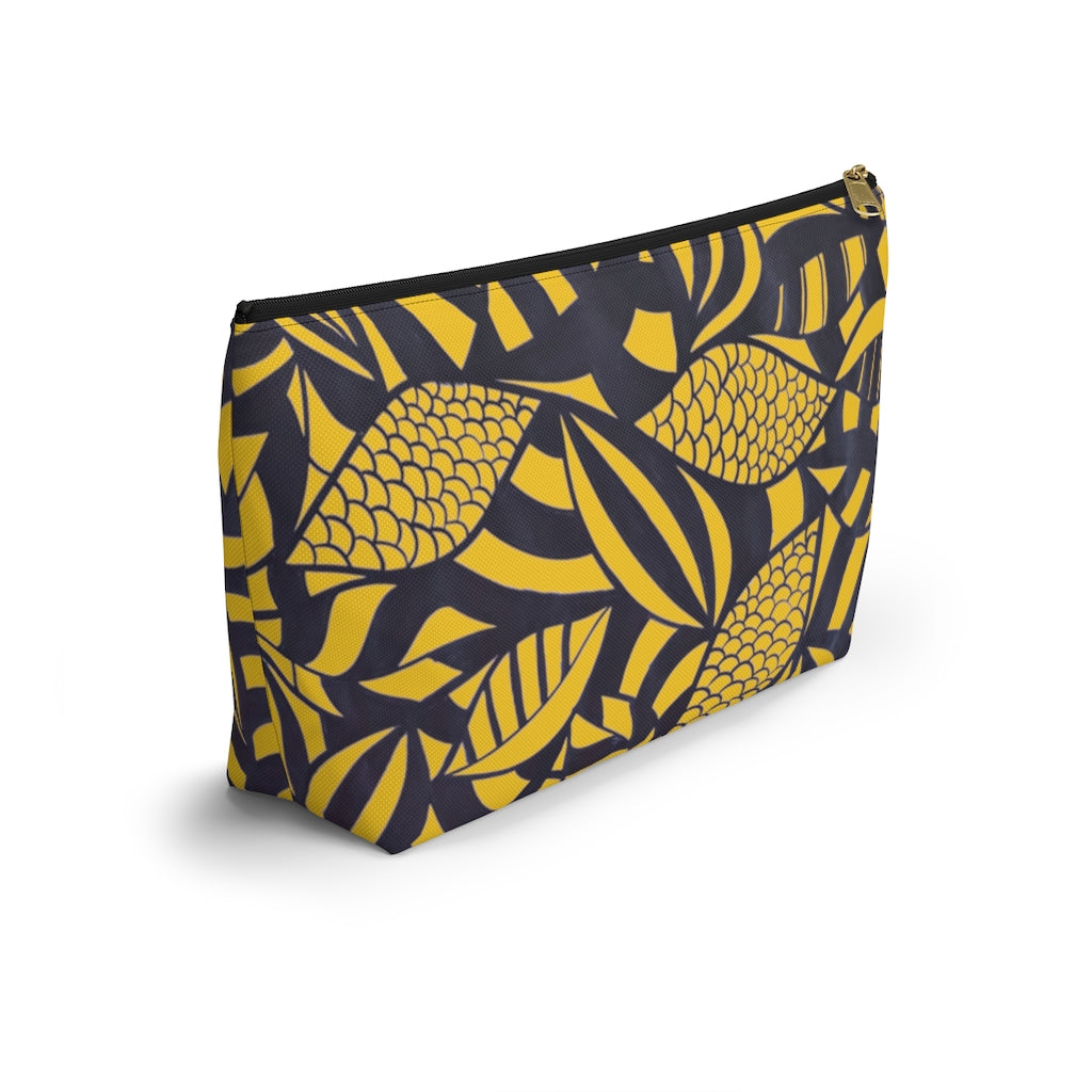 Yellow Tropical Minimalist Accessory Pouch