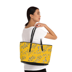 Yellow Snake Den PU Leather Shoulder Bag