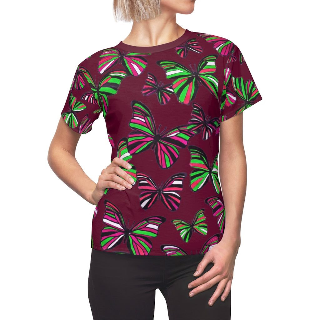 Butterflies AOP Marsala T-shirt