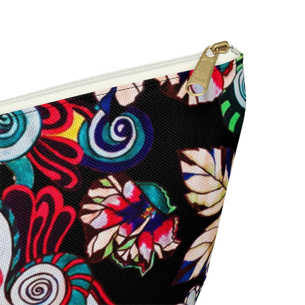 Floral Pop Black Accessory Pouch