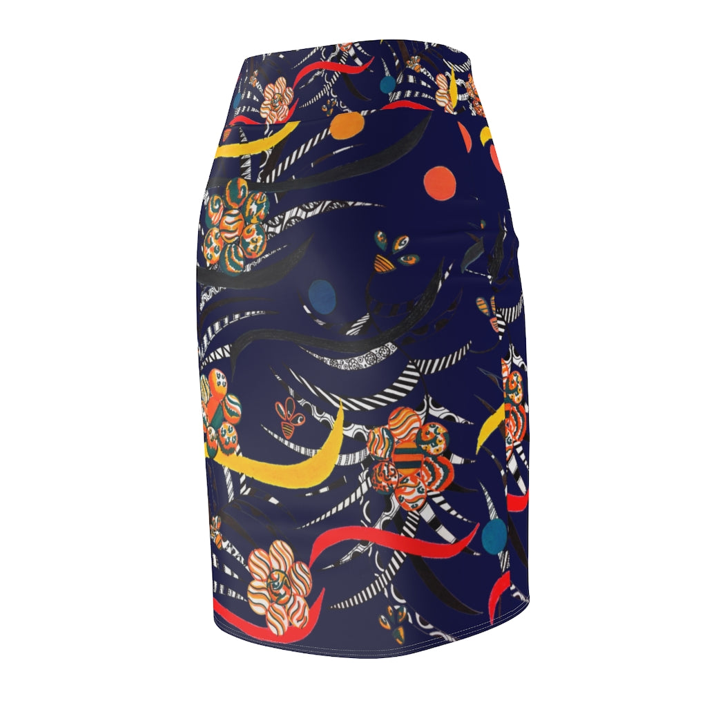 Ink Wilderness Print Pencil Skirt