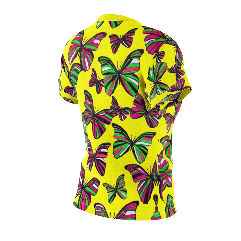 Butterflies AOP Bright Yellow T-shirt