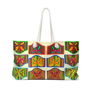 cream art deco print open tote bag