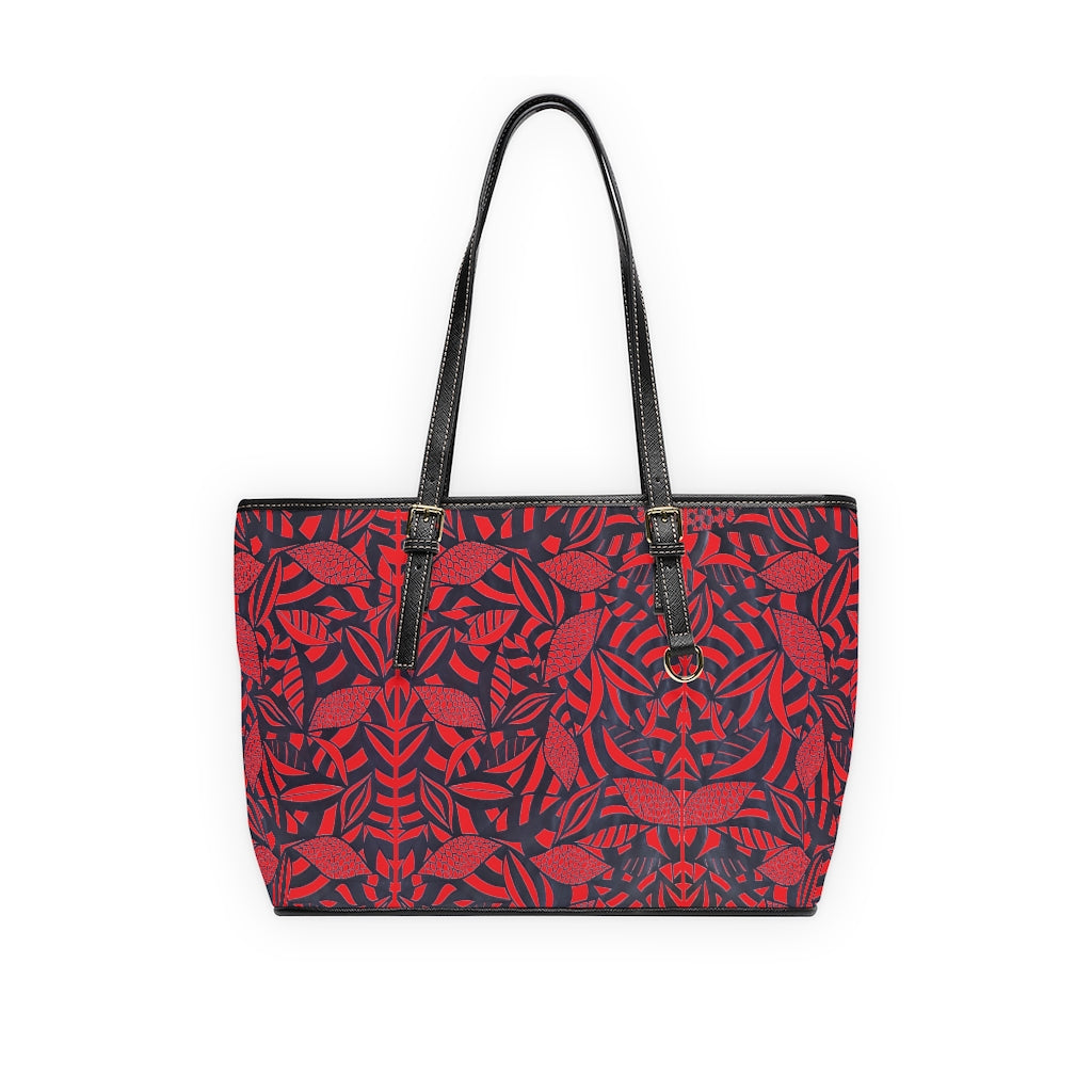 Red Tropical Minimalist PU Leather Shoulder Bag