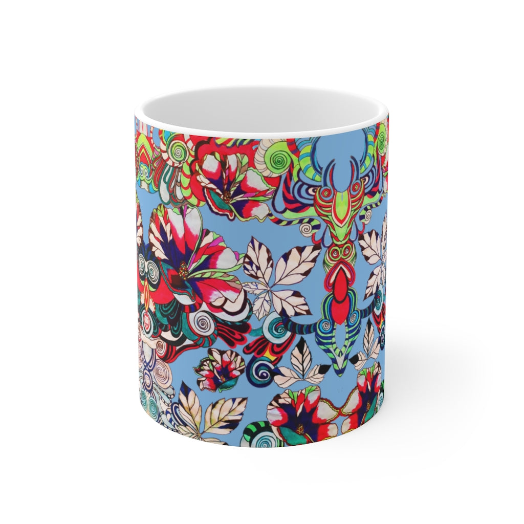 Floral Art Sky Mug 11oz