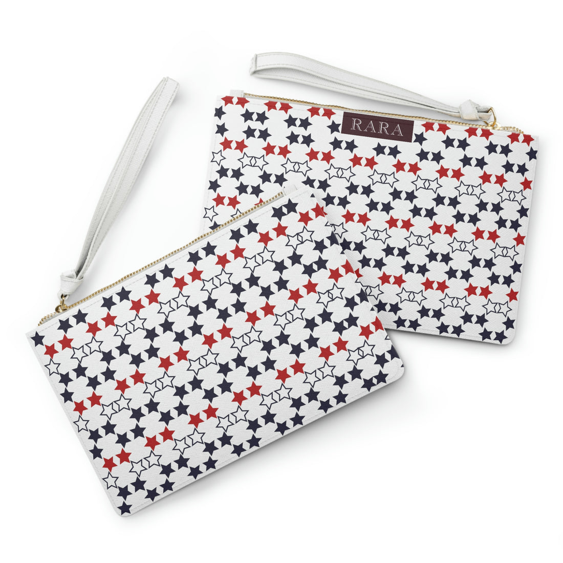 White Star Print Clutch Bag