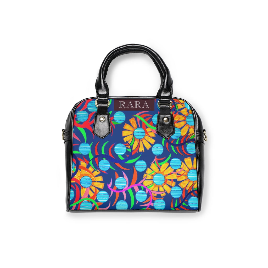 royal blue sunflower handbag