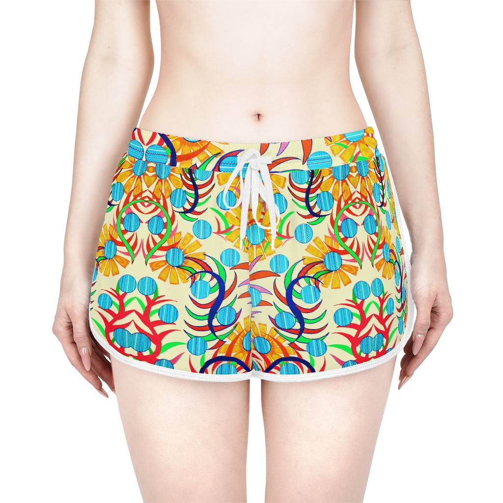 Cream Sunflower Relaxed Shorts