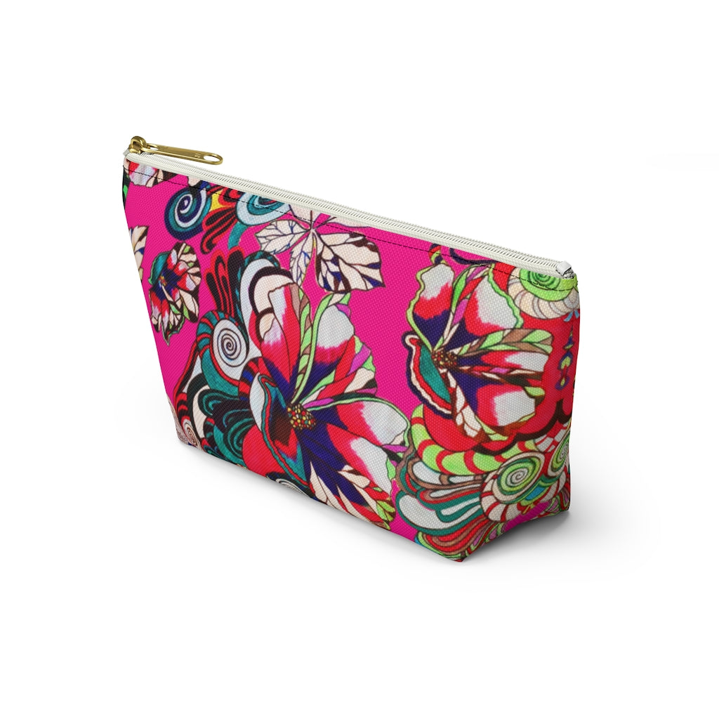 Floral Pop Hot Pink Accessory Pouch