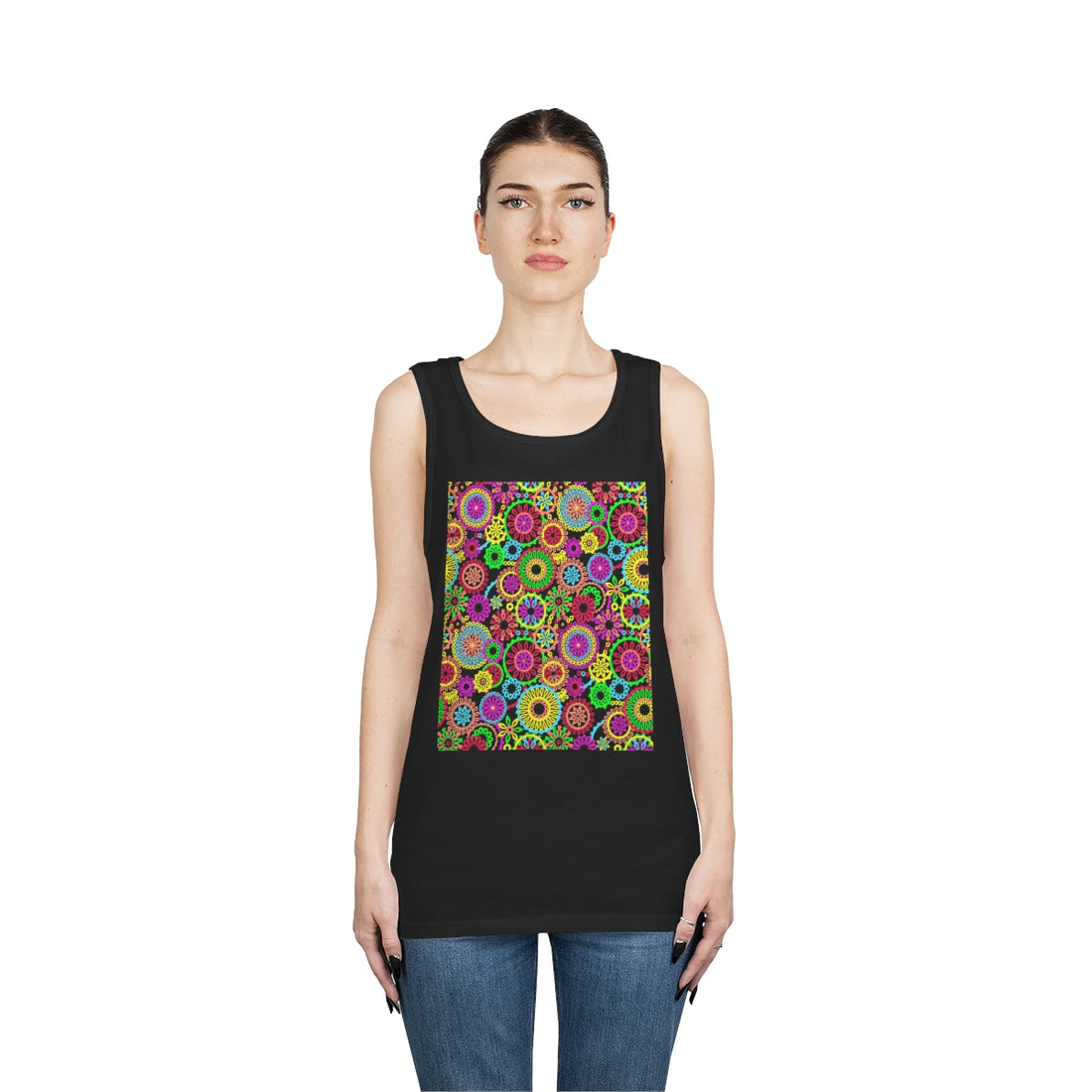 Unisex 70's Vibe Black Tank Top