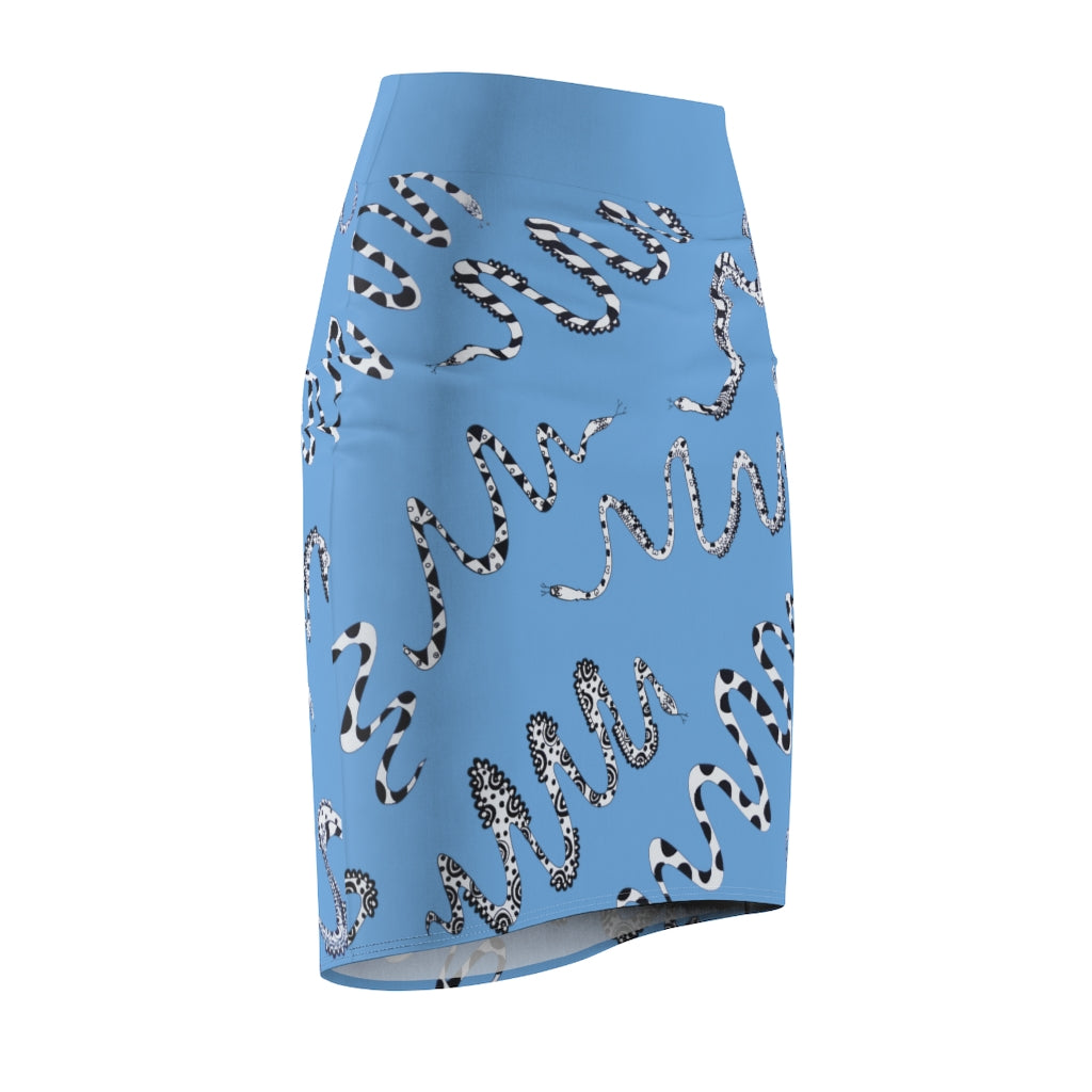 Sky Snake Den Print Pencil Skirt