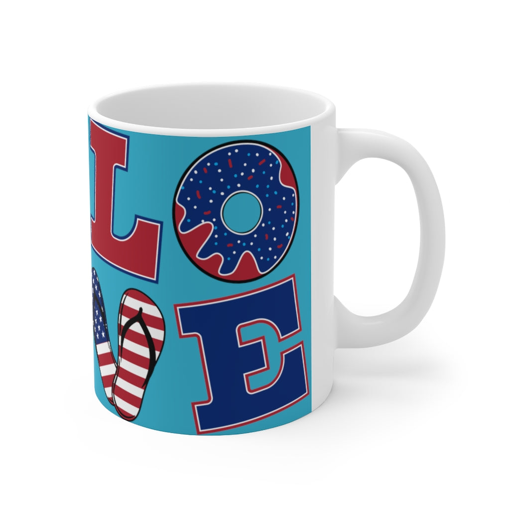 LOVE Ceramic Aqua Mug 11oz