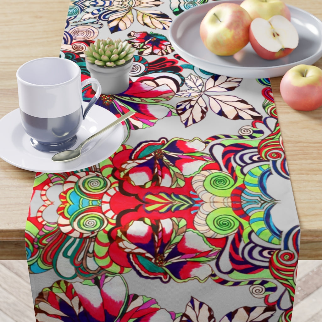 Artsy Floral Pop Slate Table Runner