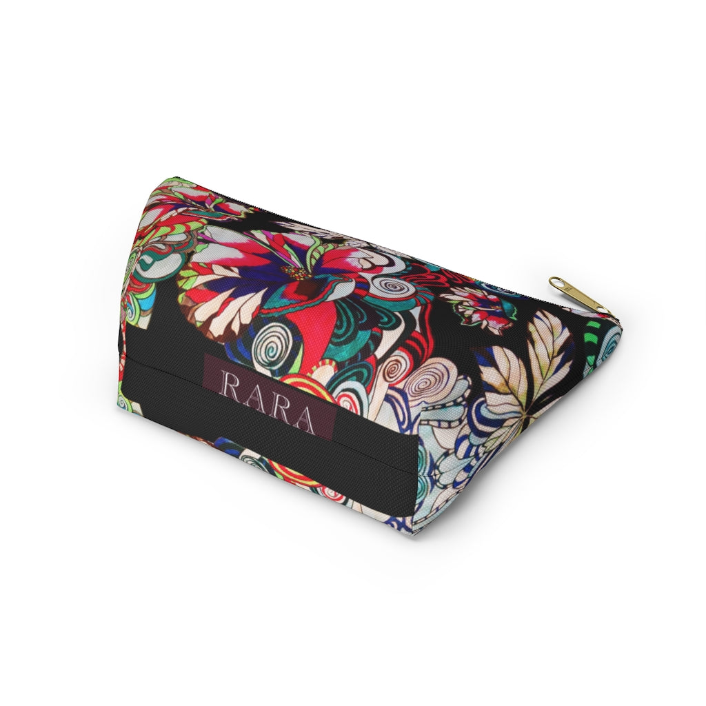 Floral Pop Black Accessory Pouch