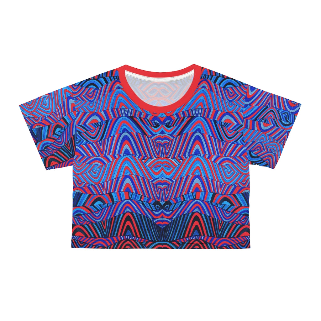 Red Sonic AOP Crop Tee