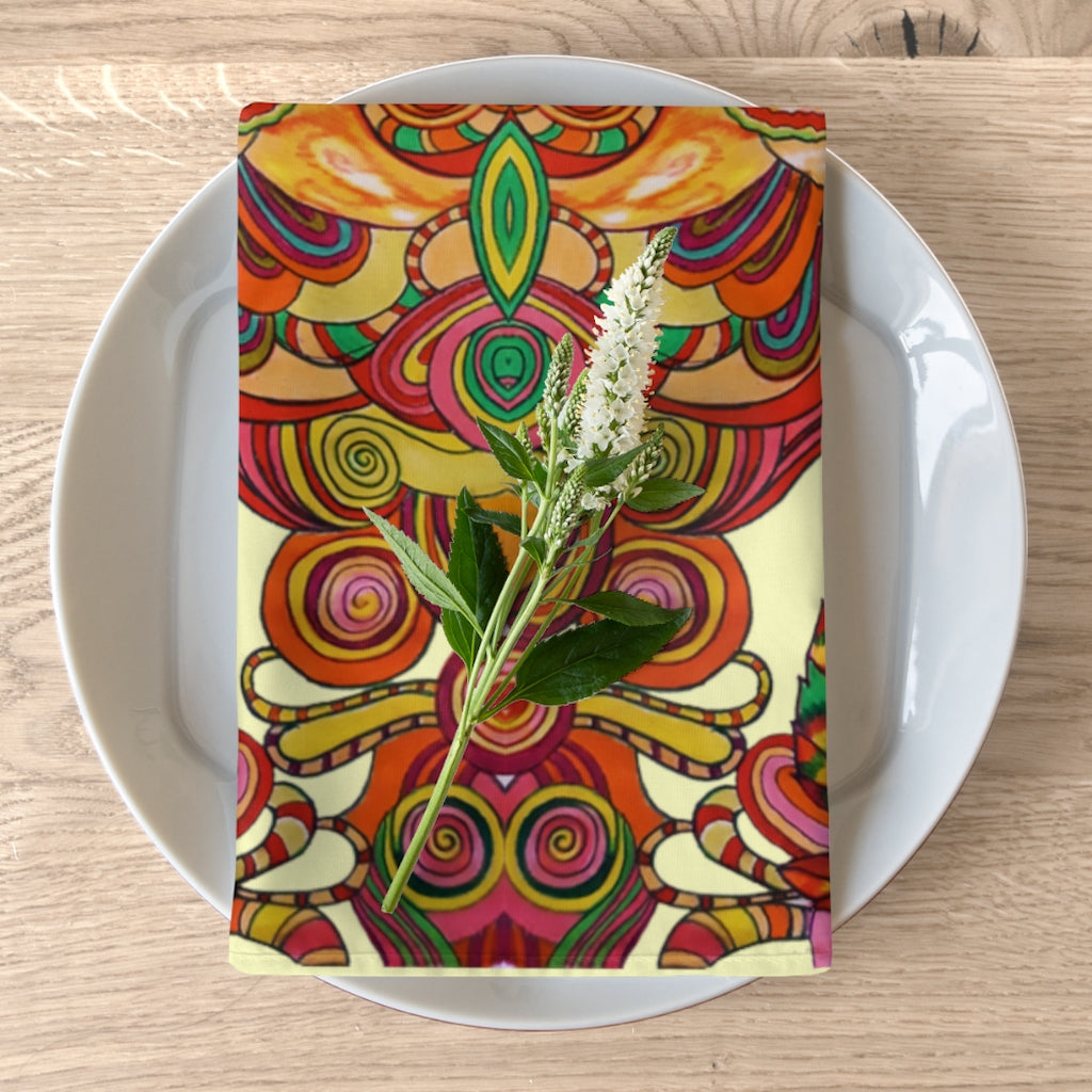 Cream Artsy Floral Napkin