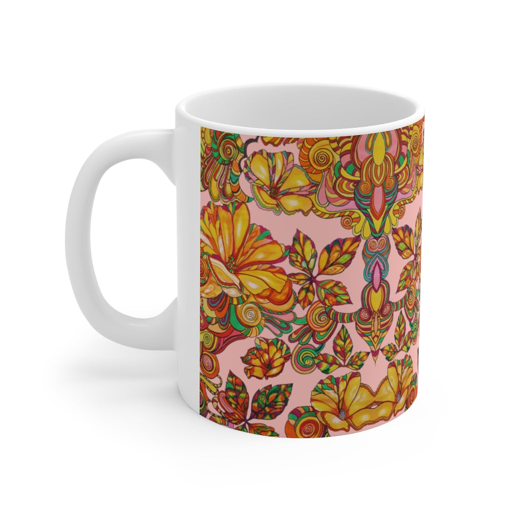 Artsy Florals Blush Mug 11oz