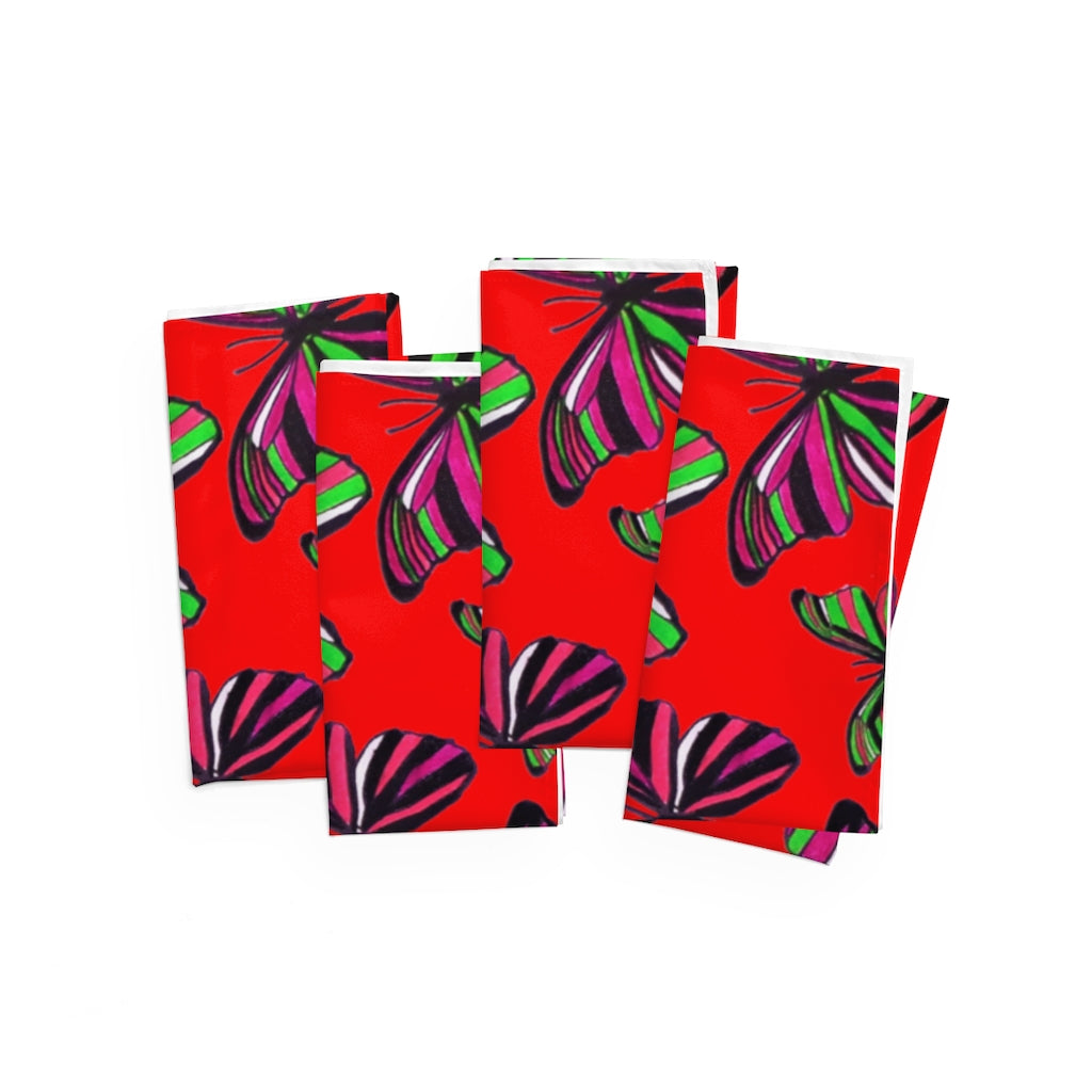 Red Butterflies Napkin