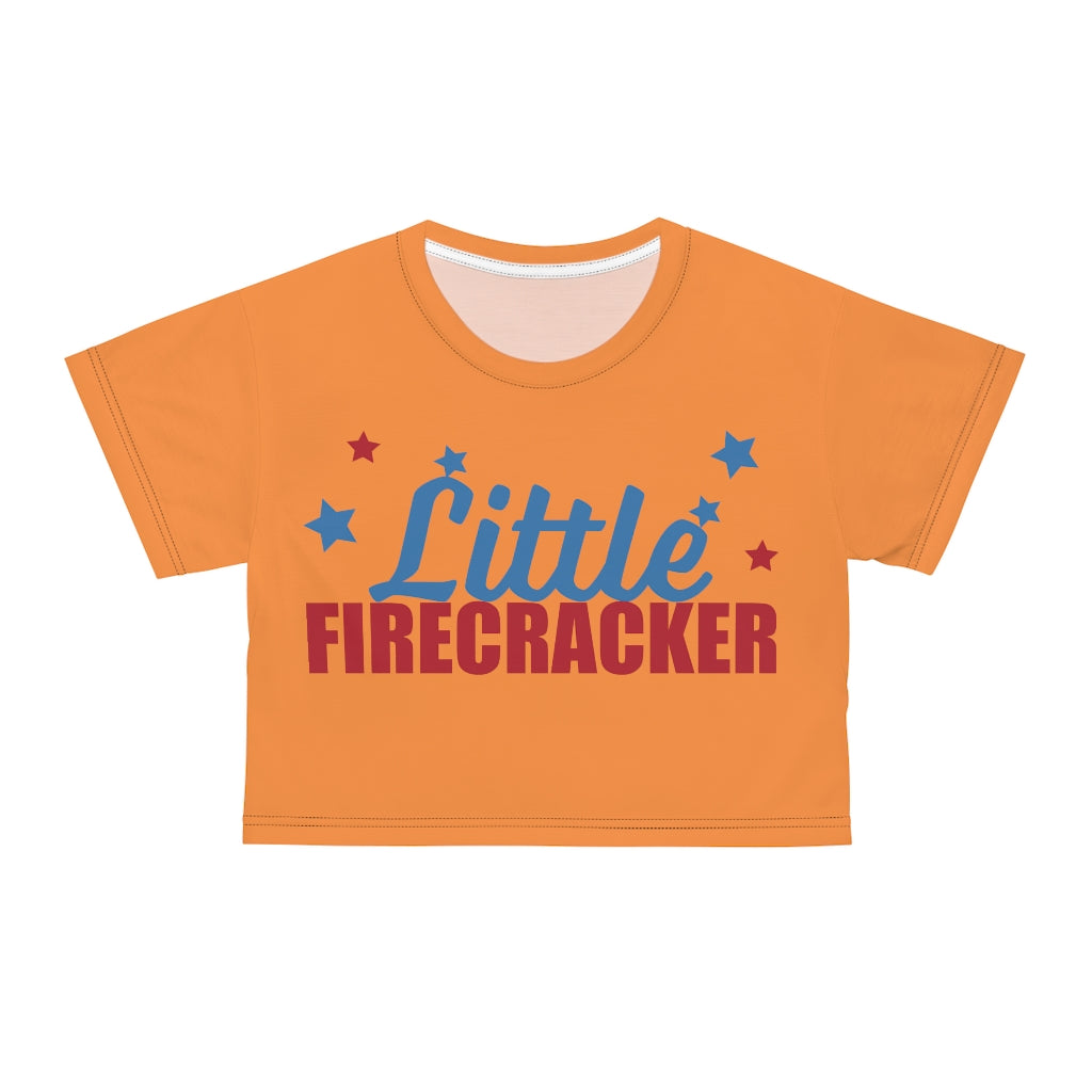 Peach Firecracker AOP Crop Tee