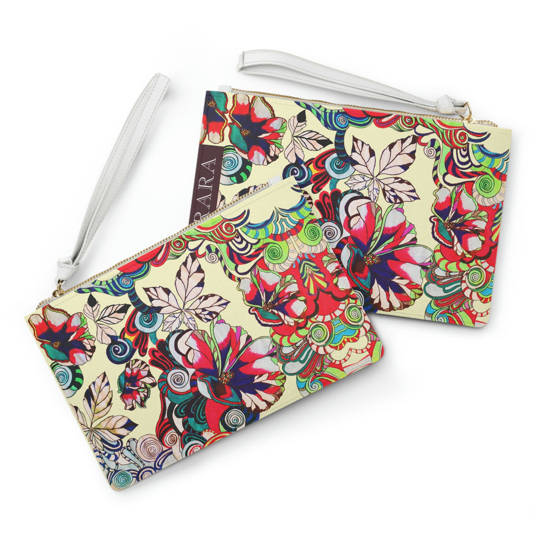 Cream Floral Pop Clutch Bag