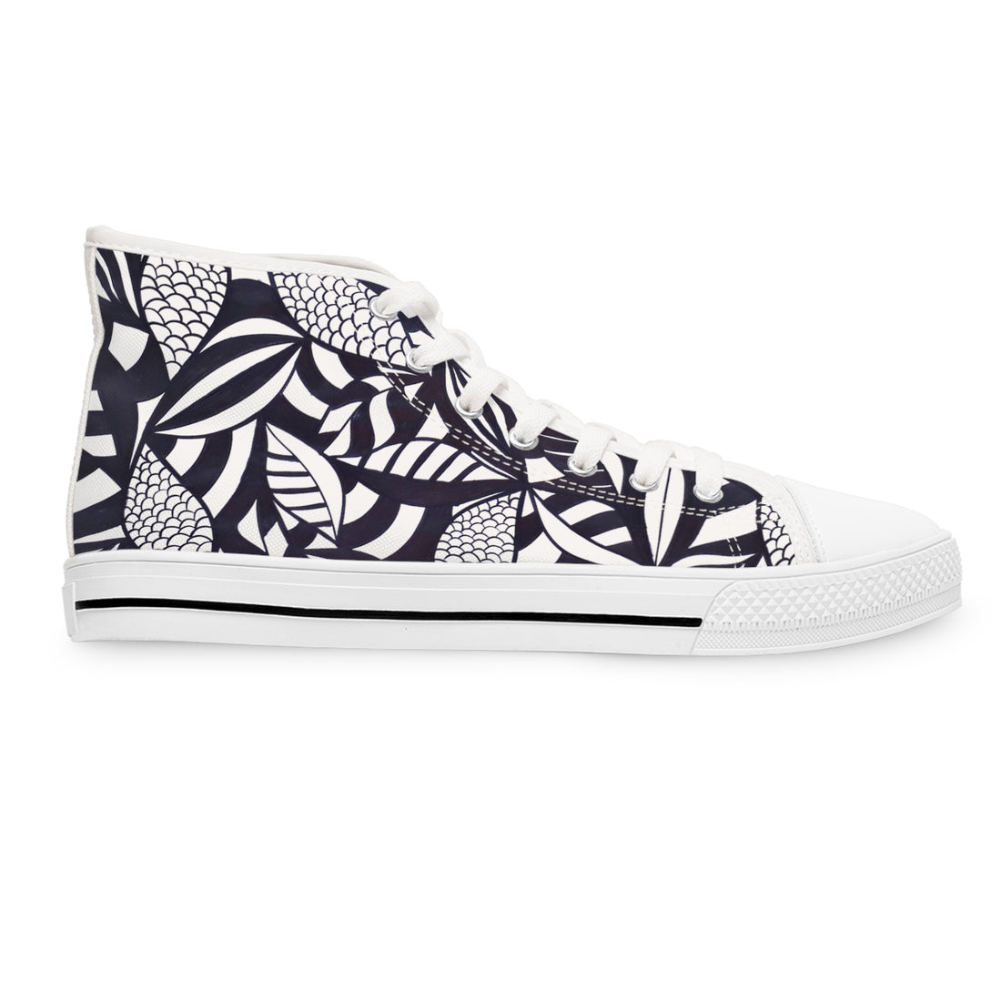 White Tropical Minimalist Women's AOP High Top Sneakers