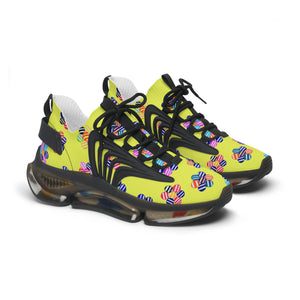 Canary Candy Floral Printed OTT Women's Mesh Knit Sneakers