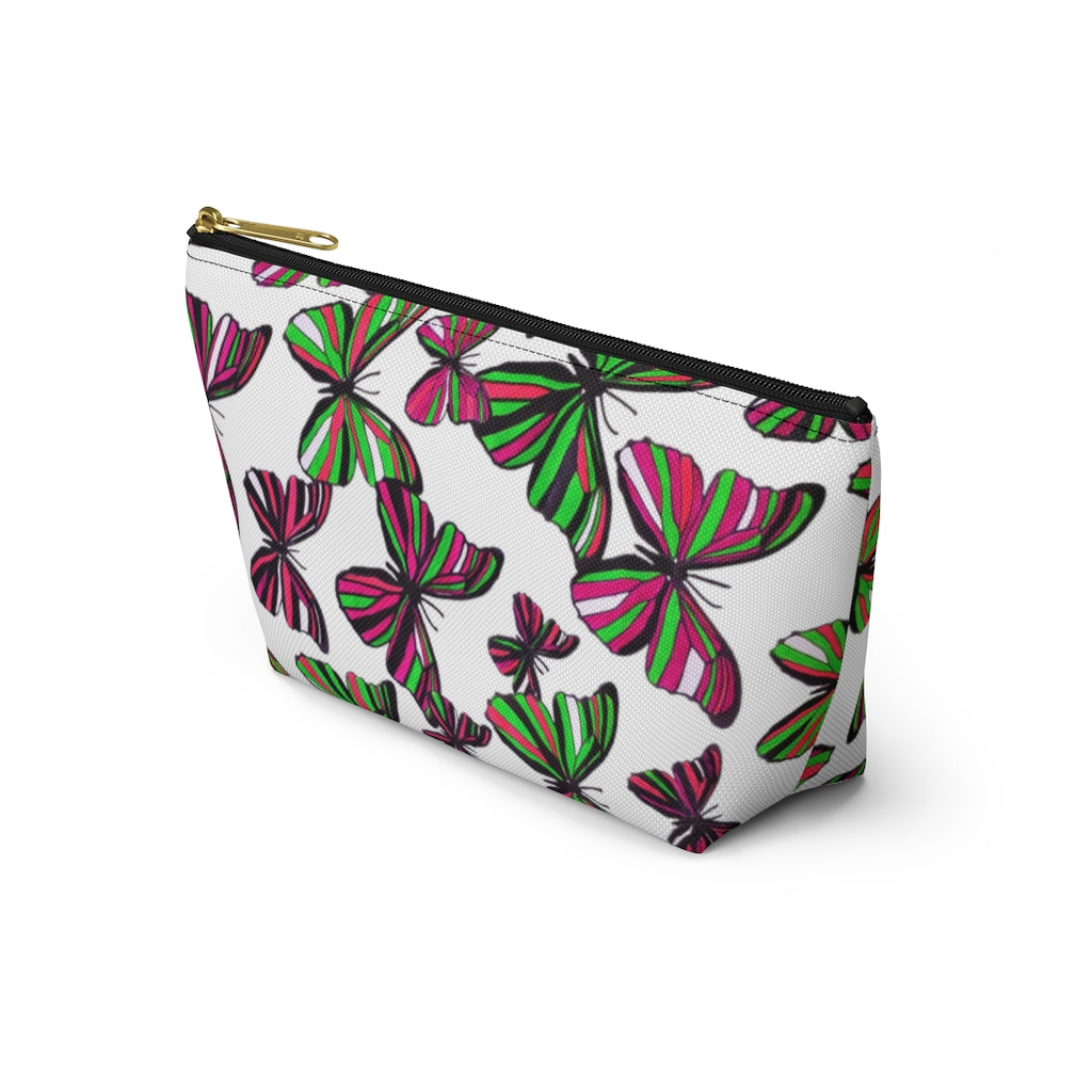 Butterflies White Accessory Pouch