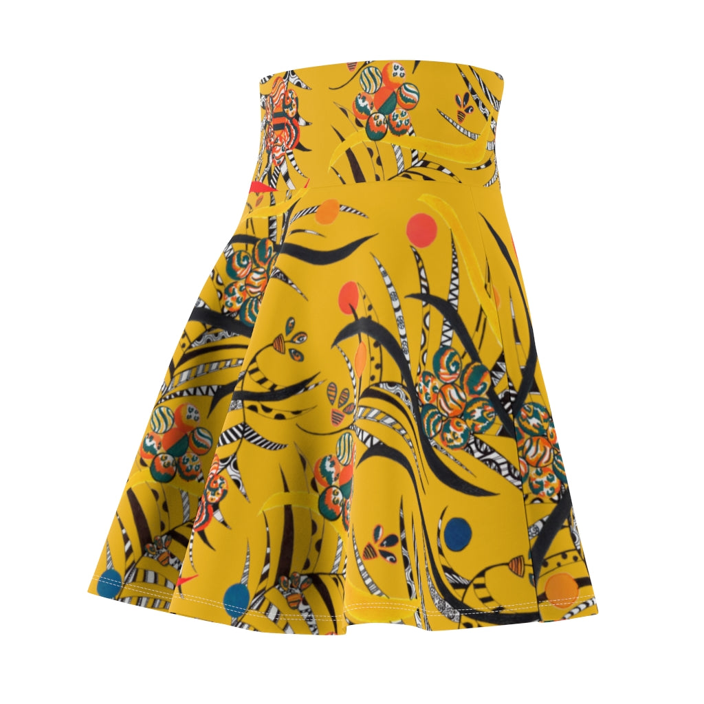 Yellow Wilderness Skater Skirt