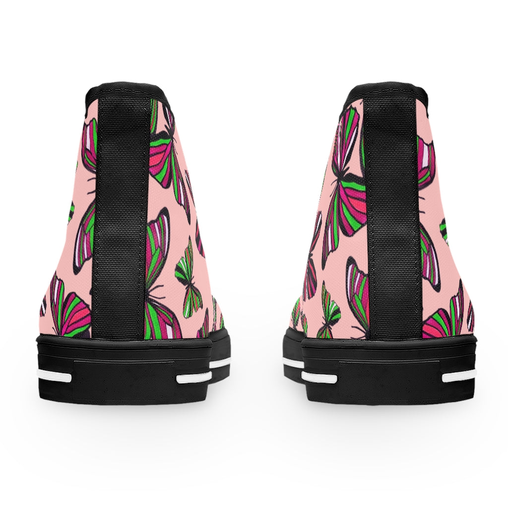 Blush Butterflies Women's High Top Sneakers