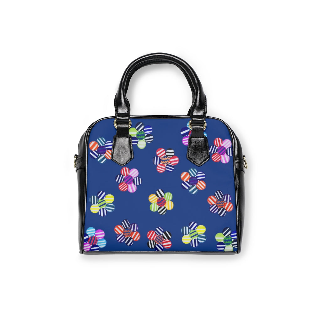 blue multi colour candy florals handbag