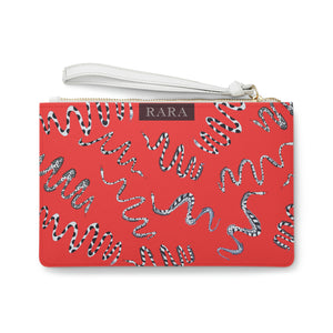 vermillion vermillion geometric floral print clutch bag 