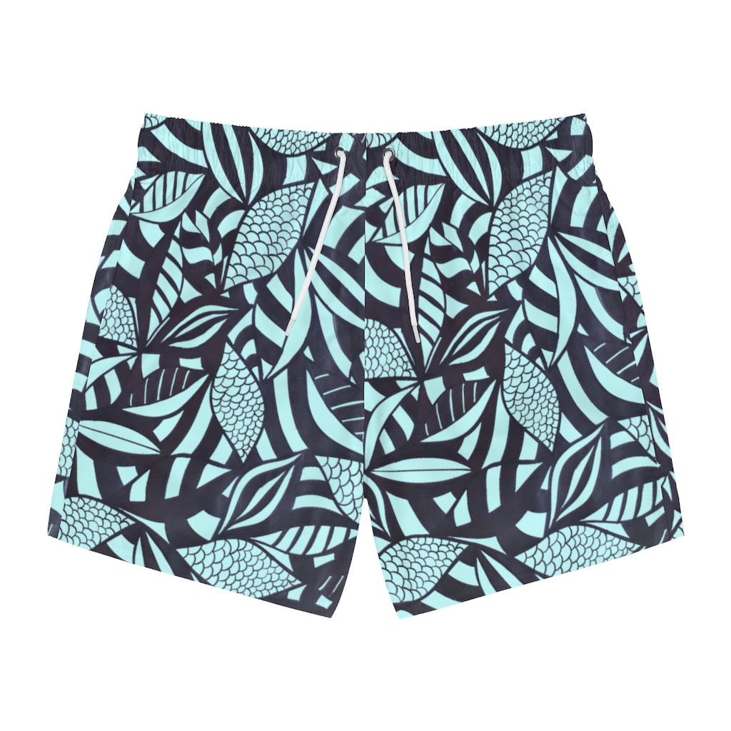 Icy Tropical Minimalist Men's Swimming Trunks