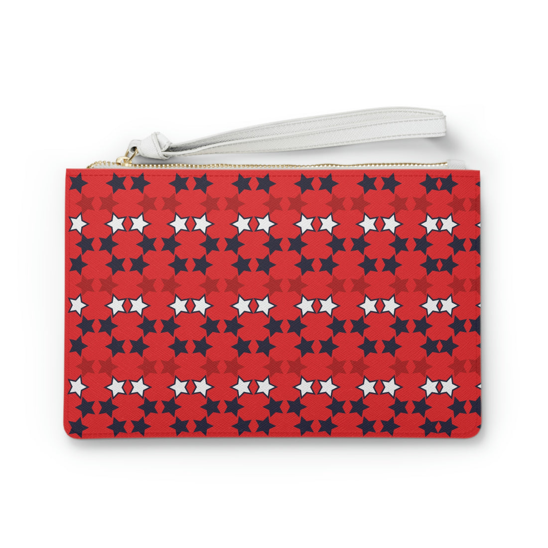 Red Star Print Clutch Bag