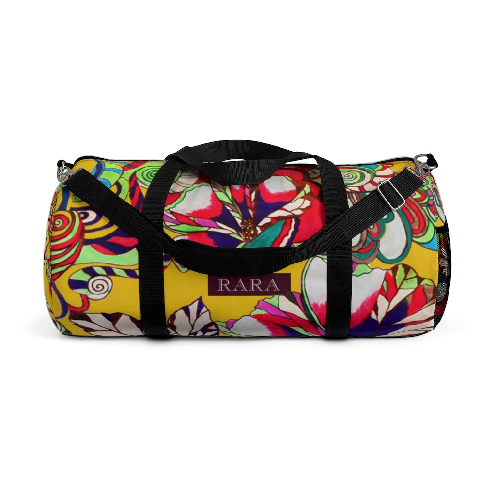 Artsy Floral Pop Yellow Duffel Bag