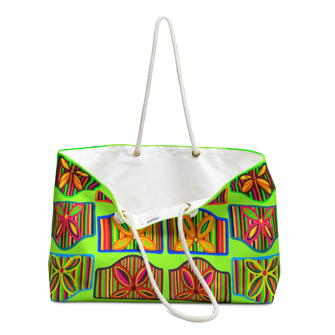 Lime Deco Print Weekender Tote Bag