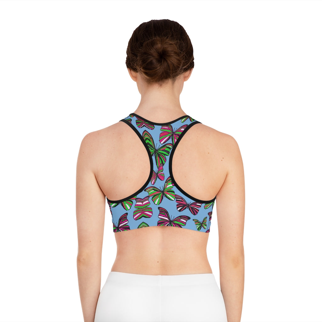 Sky Butterfly (AOP) Sports Bra