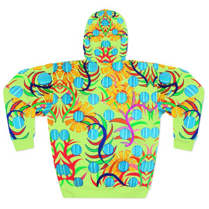 Unisex Sunflower Pullover Lime Hoodie