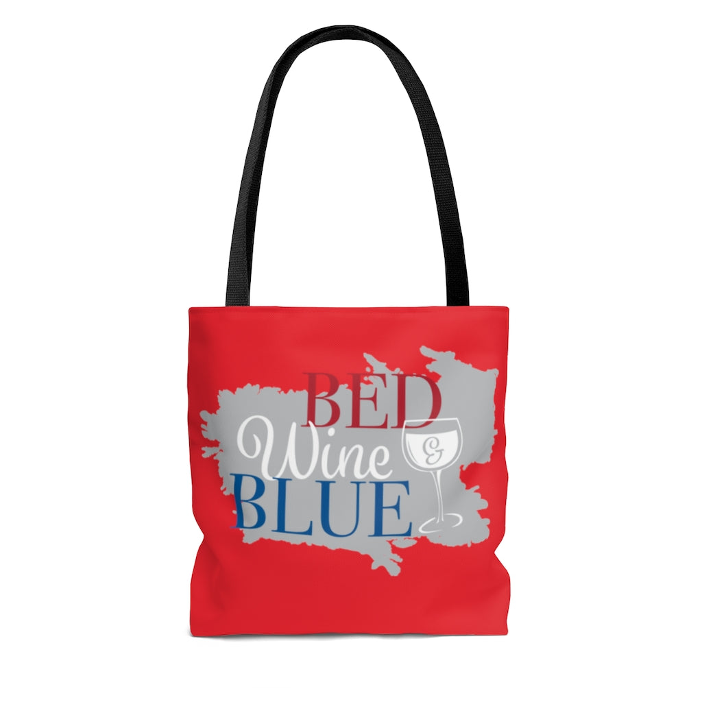 AOP Bed & Wine Scarlet Tote Bag