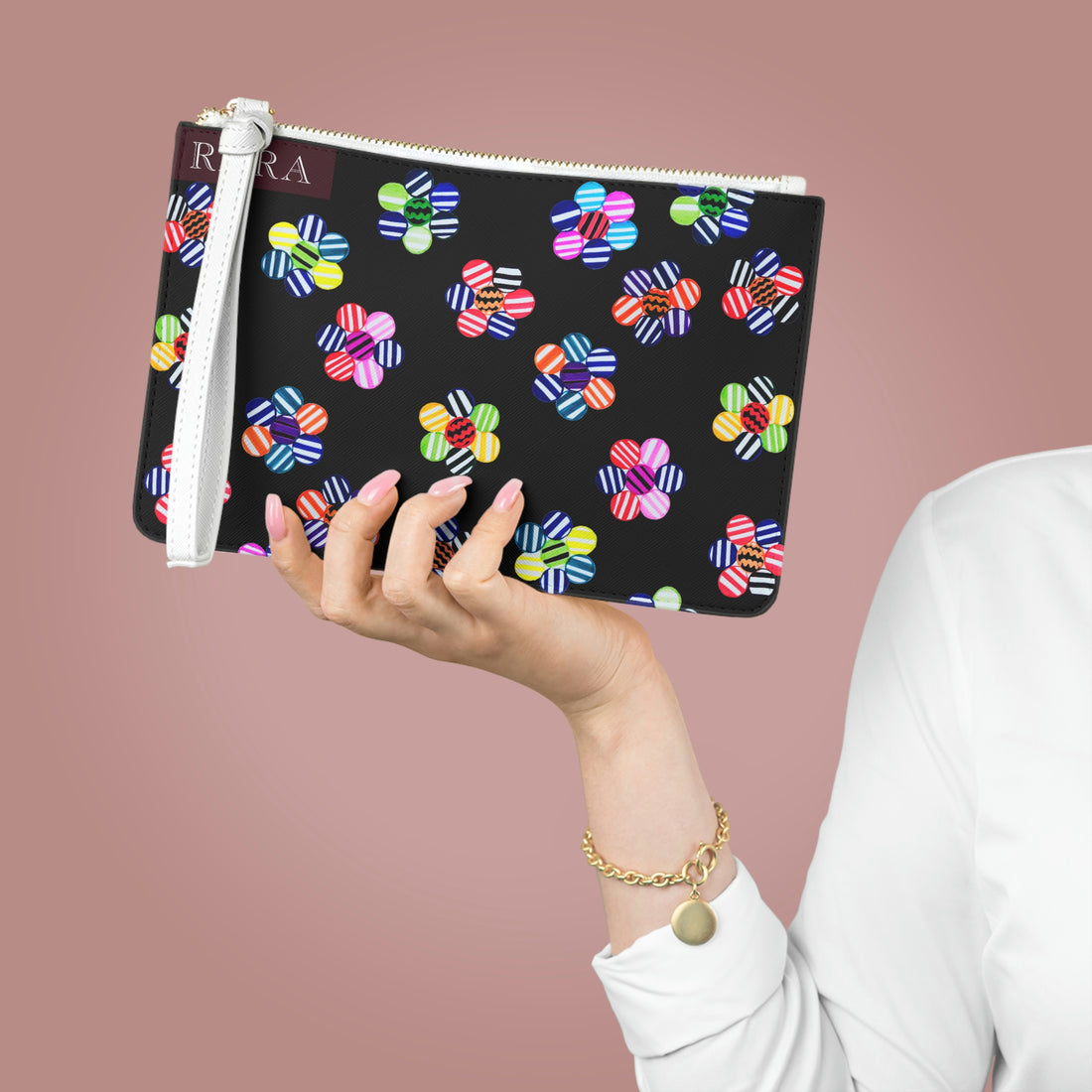 Black Candy Florals Clutch Bag