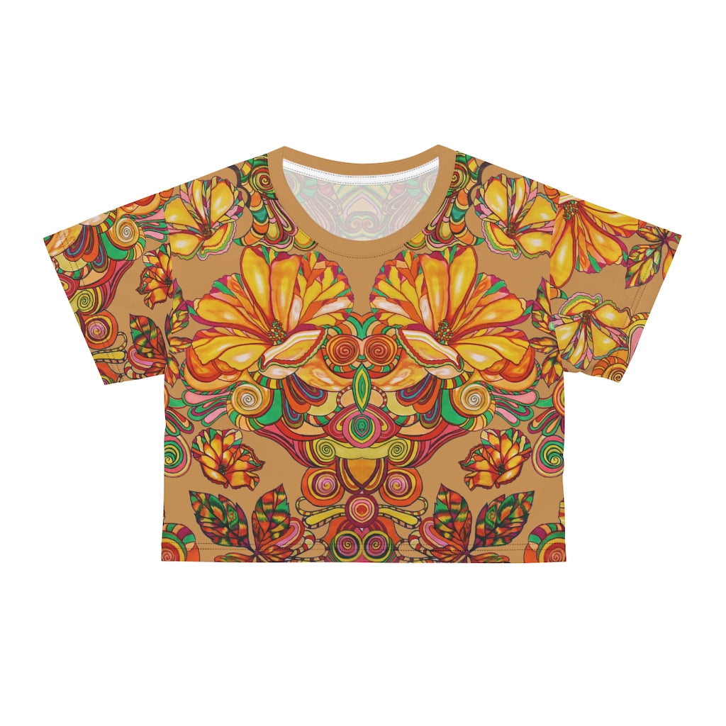 tussock graphic floral print crop t-shirt