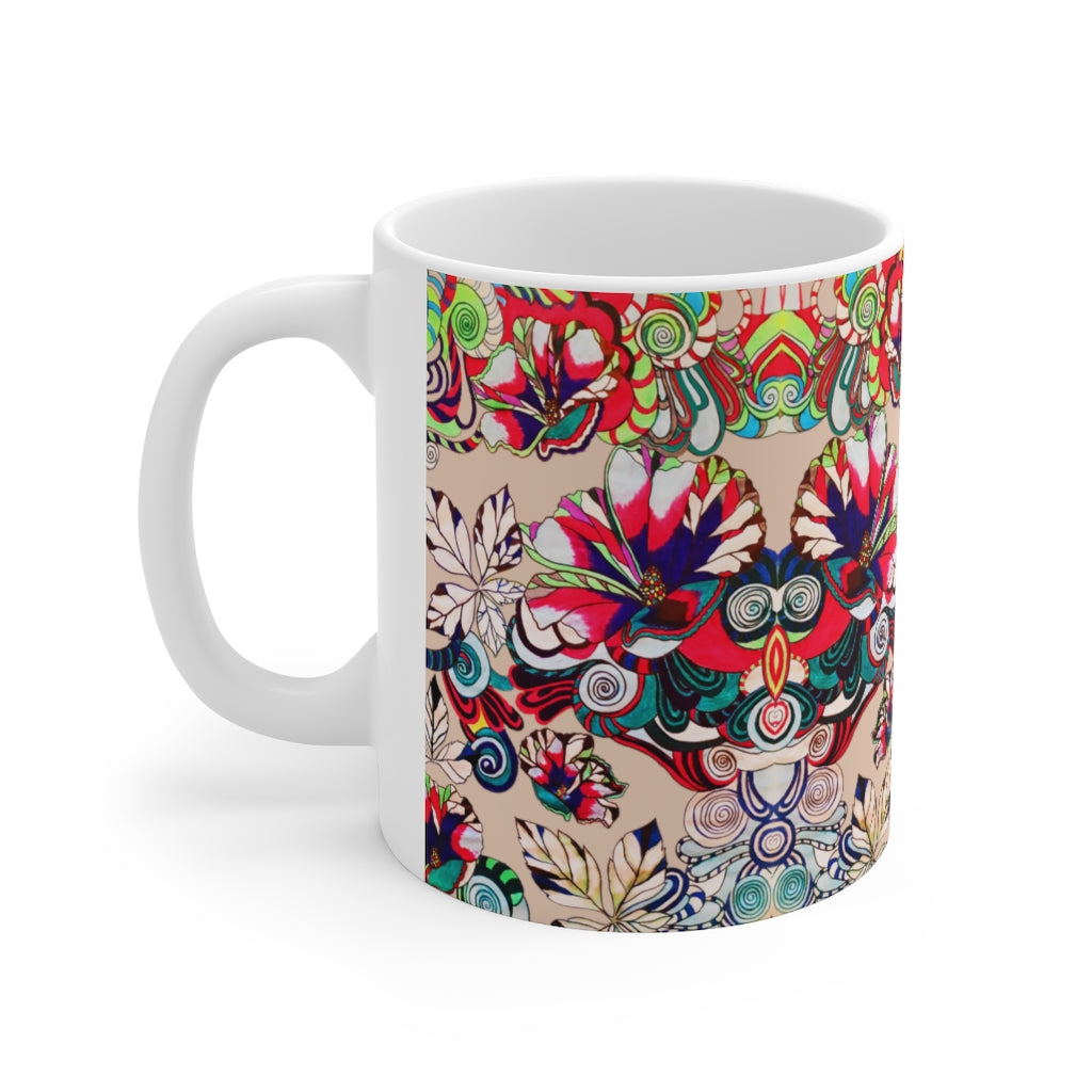 Floral Art Nude Mug 11oz