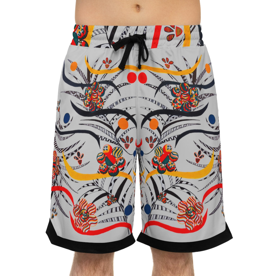 floral & jungle  print basketball shorts for men