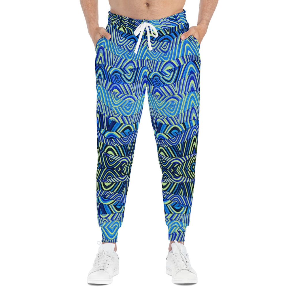 lime psychedelic printed unisex joggers