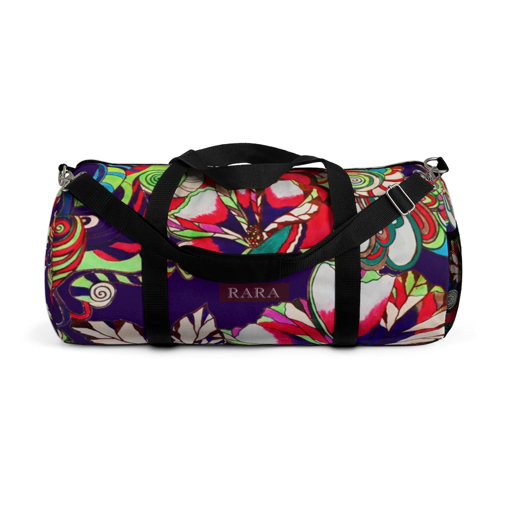 Artsy Floral Pop Violet Duffel Bag