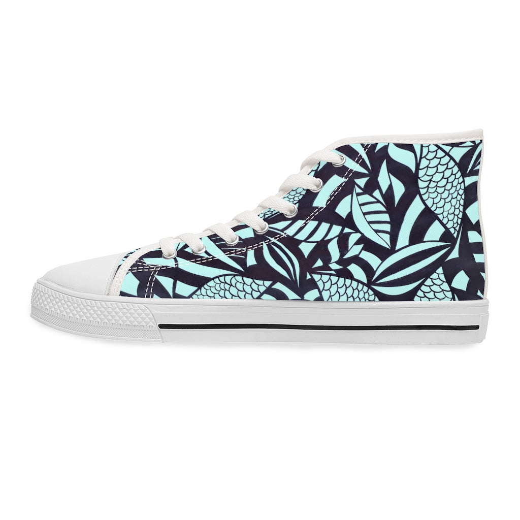 Icy Tropical Minimalist Women's High Top Sneakers